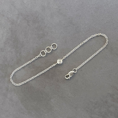 Small Aurora Chain Bracelet with Diamond in Sterling Silver