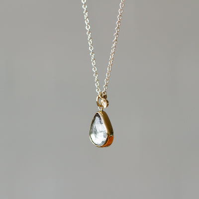 Moss Aquamarine Theia Necklace in Sterling Silver and Gold #4