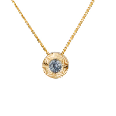 Light Blue Montana Sapphire Large Aurora Necklace in Yellow Gold