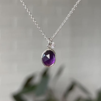 Amethyst Silver Theia Necklace #3