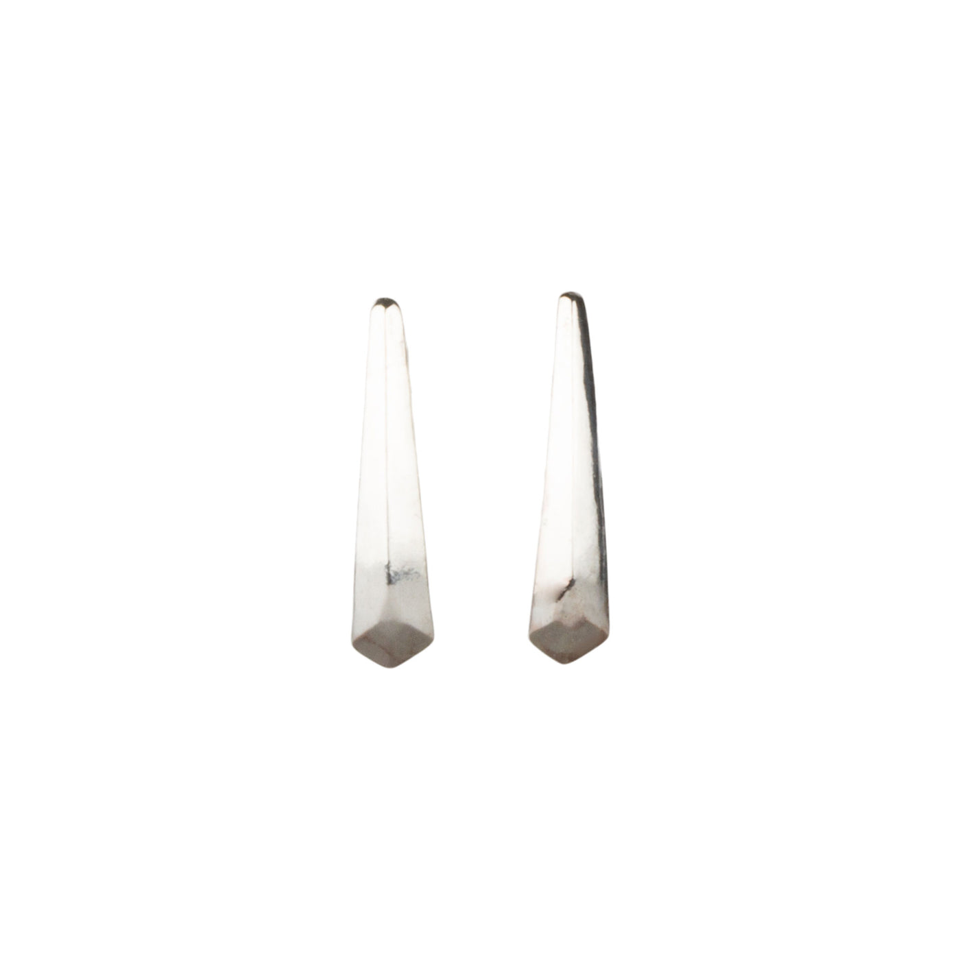 Silver Tapered Fragment Stud Earrings