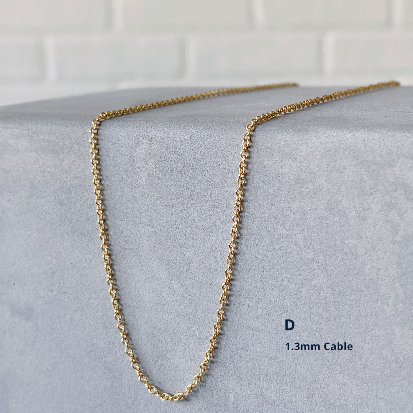 14k yellow gold 1.3mm cable chain