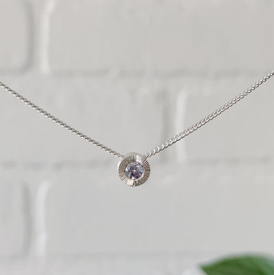 Silver Montana Sapphire Small Aurora Necklace in Sterling Silver