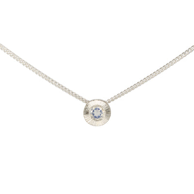 June birthstone Aurora slide necklace with moon in silver