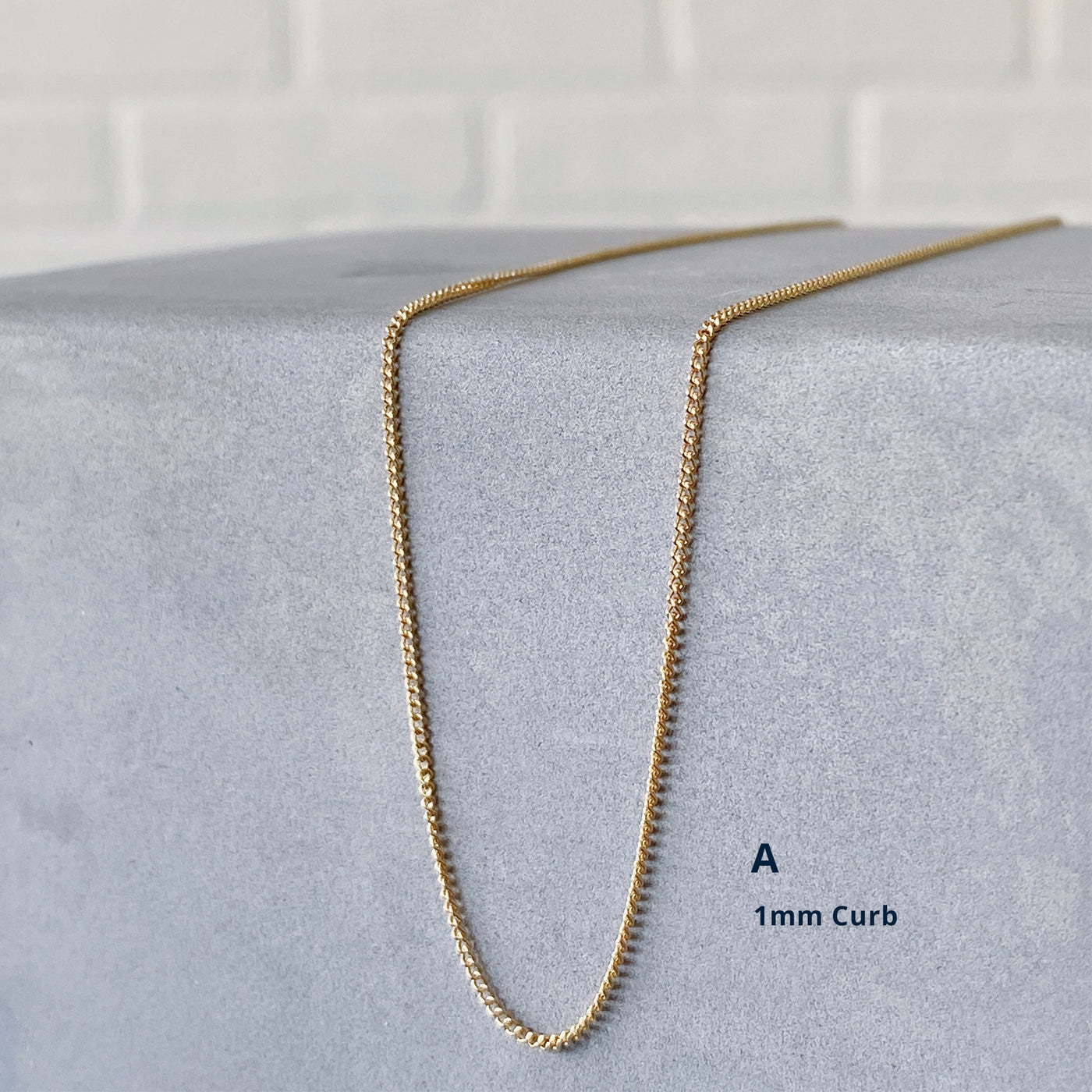 14k yellow gold 1mm curb chain