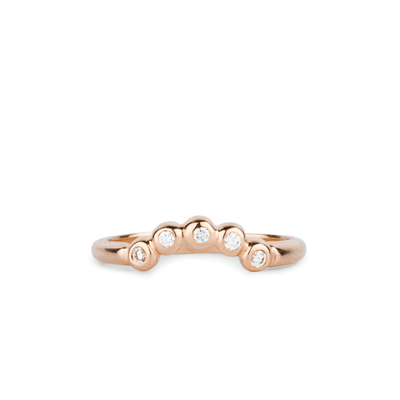 Arched Droplet Band in Rose Gold with White Diamonds by Corey Egan