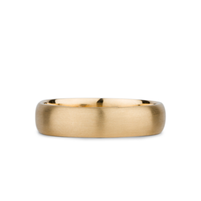Yellow Gold Diablo Half Round Brushed Band 5mm wide by Corey Egan