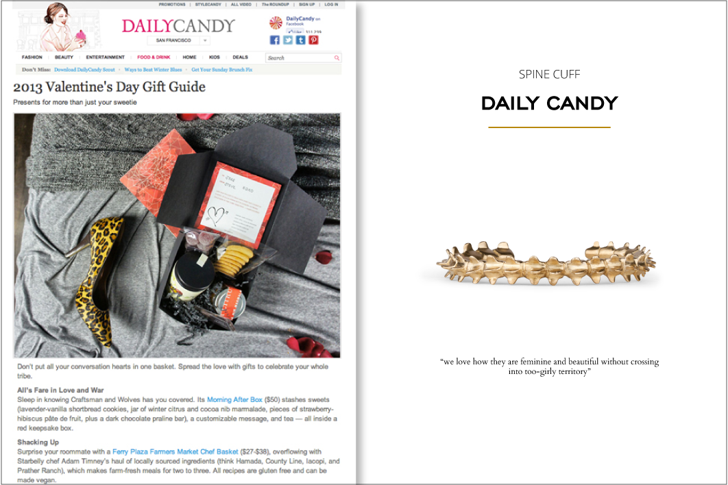 Corey Egan Spine Cuff in Daily Candy 2012