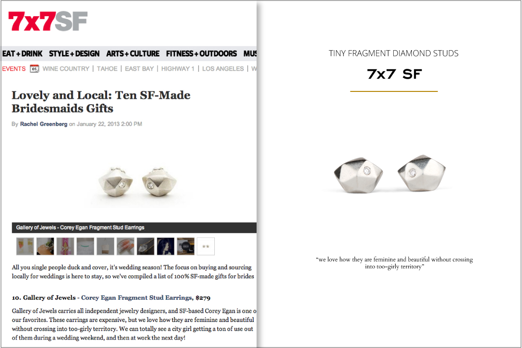 Corey Egan Tiny Fragment Diamond Studs in 7x7SF 2013