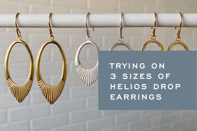 Trying on 3 Sizes of Helios Drop Earrings