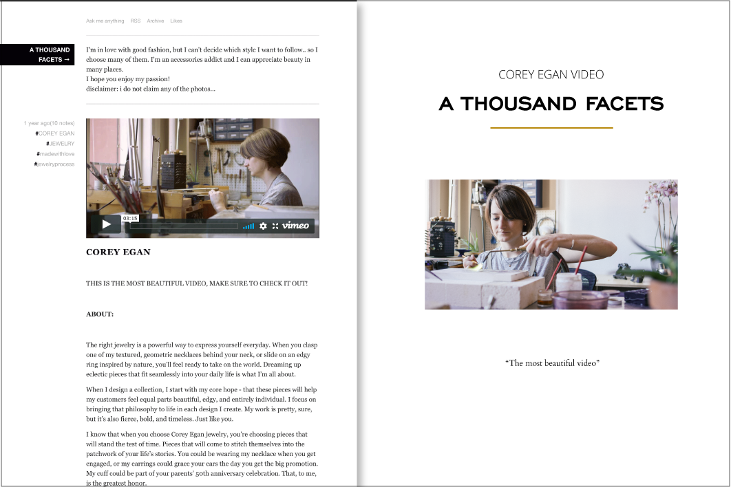 Corey Egan Video on A Thousand Facets 2016