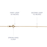 1.1mm cable chain 14K gold spring ring clasp with extender