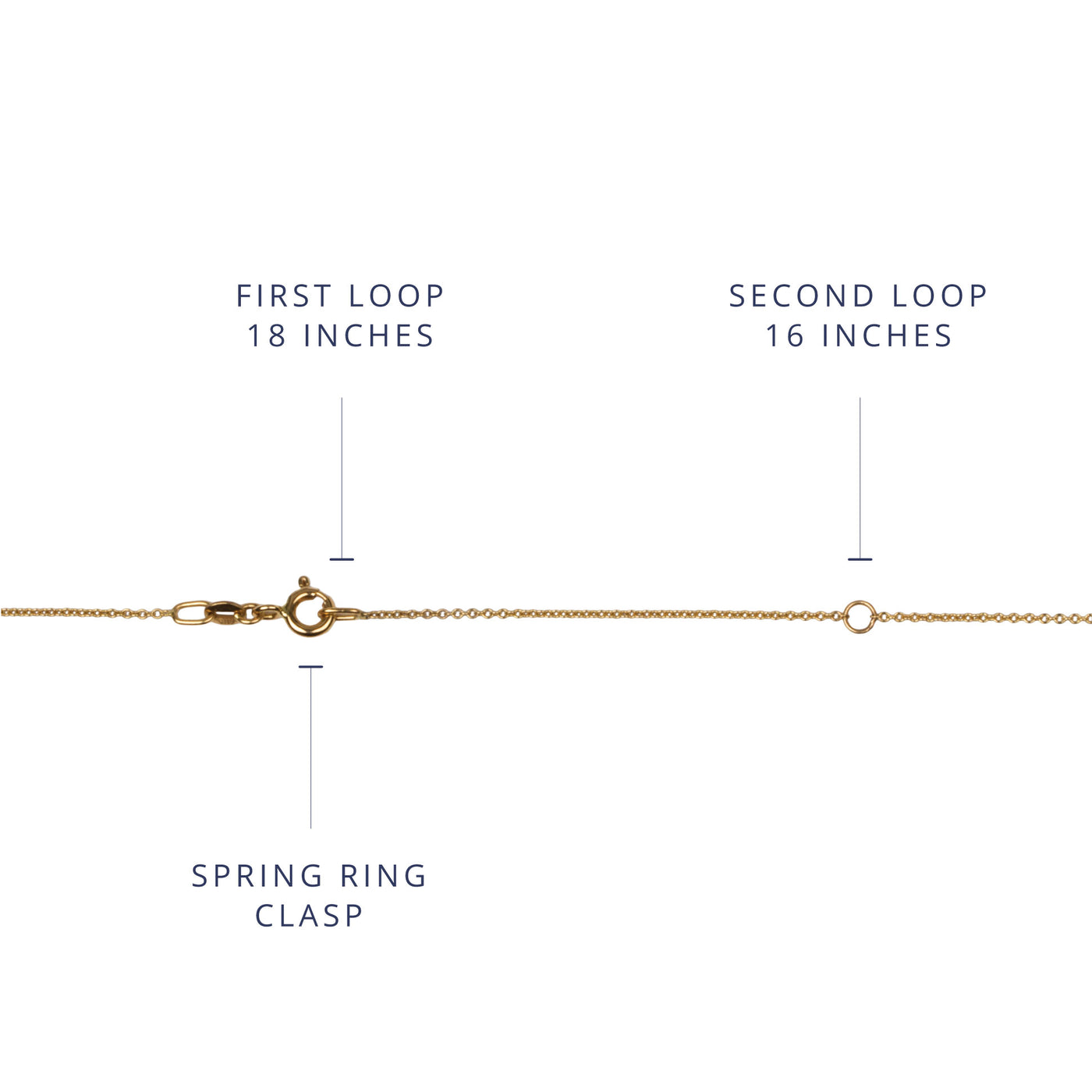 1.1mm cable chain 14K gold spring ring clasp with extender