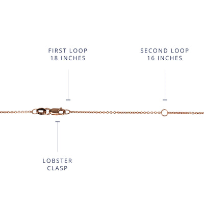 1.3mm cable chain 14K rose gold lobster clasp with extender