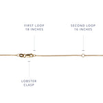 1.3mm cable chain 14K yellow gold lobster clasp extender 