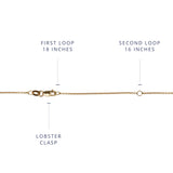 1.3mm cable chain 14K yellow gold lobster clasp extender 