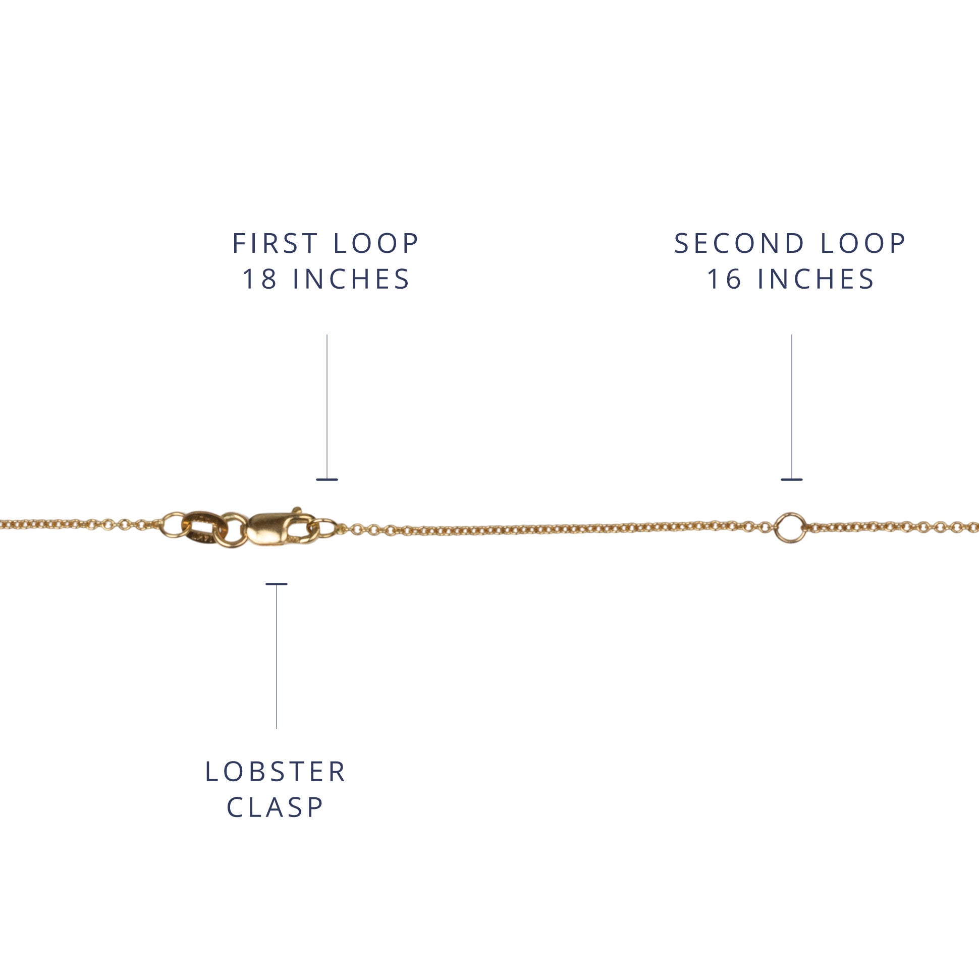 1.3mm cable chain 14K yellow gold lobster clasp extender 