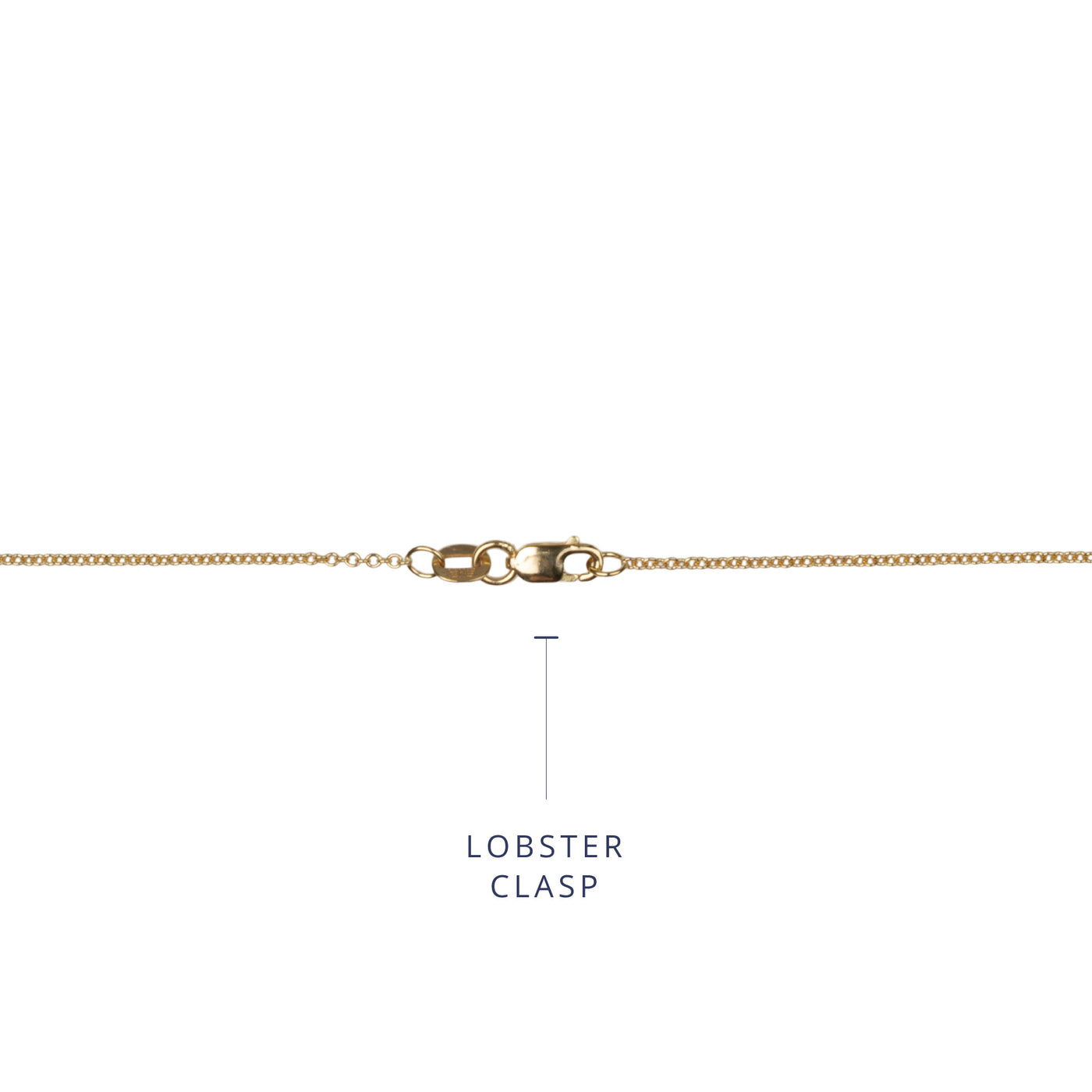 1.3mm fixed cable chain 14K yellow gold lobster clasp