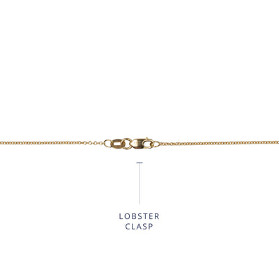 1.3mm cable fixed 14K yellow gold lobster clasp
