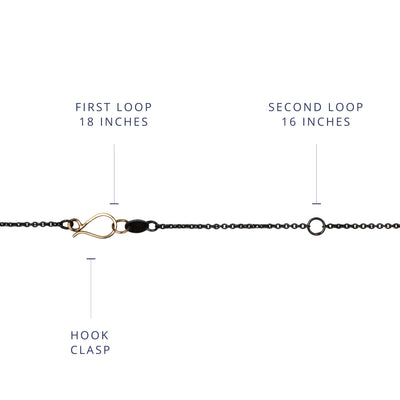 1.5mm cable extender 14K yellow gold and oxidized silver hook clasp 