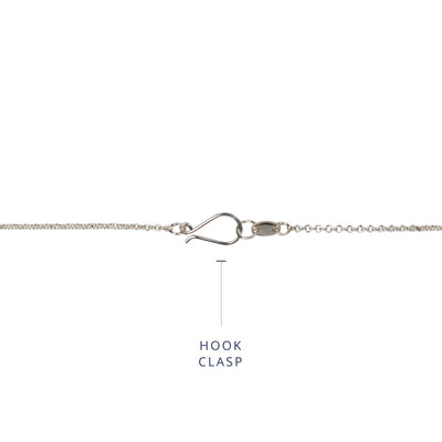 1.7mm cable chain in sterling silver with hook clasp