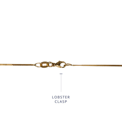 1mm curb chain in yellow gold with lobster clasp