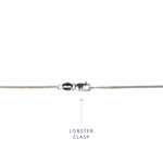 1mm curb chain in white gold with lobster clasp