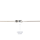 1mm curb chain in white gold with lobster clasp