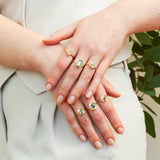 6x4mm East-West Oval Aurora Ring - Montana Sapphire in Yellow Gold