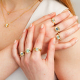 1.24ct Round Aurora Statement Ring - Blue-Purple Spinel in Yellow Gold