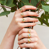 .95ct Round Aurora Engagement Ring - Green Montana Sapphire in Yellow Gold