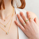 .95ct Round Aurora Engagement Ring - Green Montana Sapphire in Yellow Gold