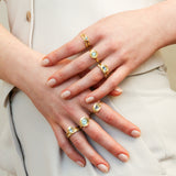 .95ct Round Aurora Engagement Ring - Green Montana Sapphire in Yellow Gold