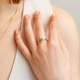 .69ct North-South Radiant Aurora Engagement Ring - Montana Sapphire in Yellow Gold