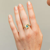 2.13ct Round Aurora Statement Ring - Blue Zircon in Yellow Gold
