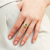 1.24ct Round Aurora Statement Ring - Blue-Purple Spinel in Yellow Gold