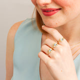 .595ct East-West Cushion Aurora Engagement Ring - Montana Sapphire in Yellow Gold