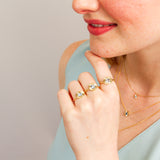 .595ct East-West Cushion Aurora Engagement Ring - Montana Sapphire in Yellow Gold