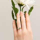 6x4mm East-West Oval Aurora Ring - Montana Sapphire in Yellow Gold