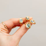 .69ct North-South Radiant Aurora Engagement Ring - Montana Sapphire in Yellow Gold