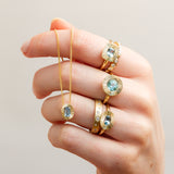 6x4mm East-West Oval Aurora Ring - Montana Sapphire in Yellow Gold