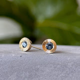 Blue Montana Sapphire Extra Large Aurora Stud Earrings in Yellow Gold