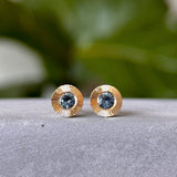 Blue Montana Sapphire Extra Large Aurora Stud Earrings in Yellow Gold