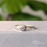 Star Astra Birthstone Signet Ring in Sterling Silver