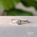 Star Astra Birthstone Signet Ring in Sterling Silver