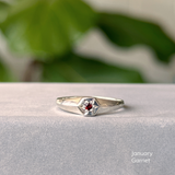 Star Astra Birthstone Signet Ring in Sterling Silver