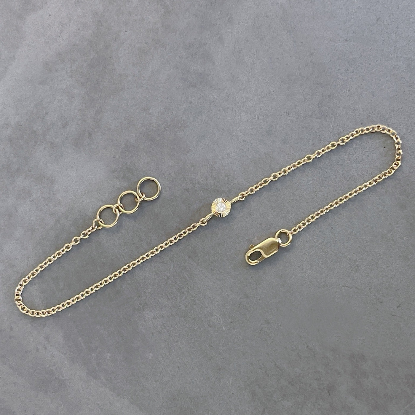Small Aurora Chain Bracelet with Diamond in Yellow Gold