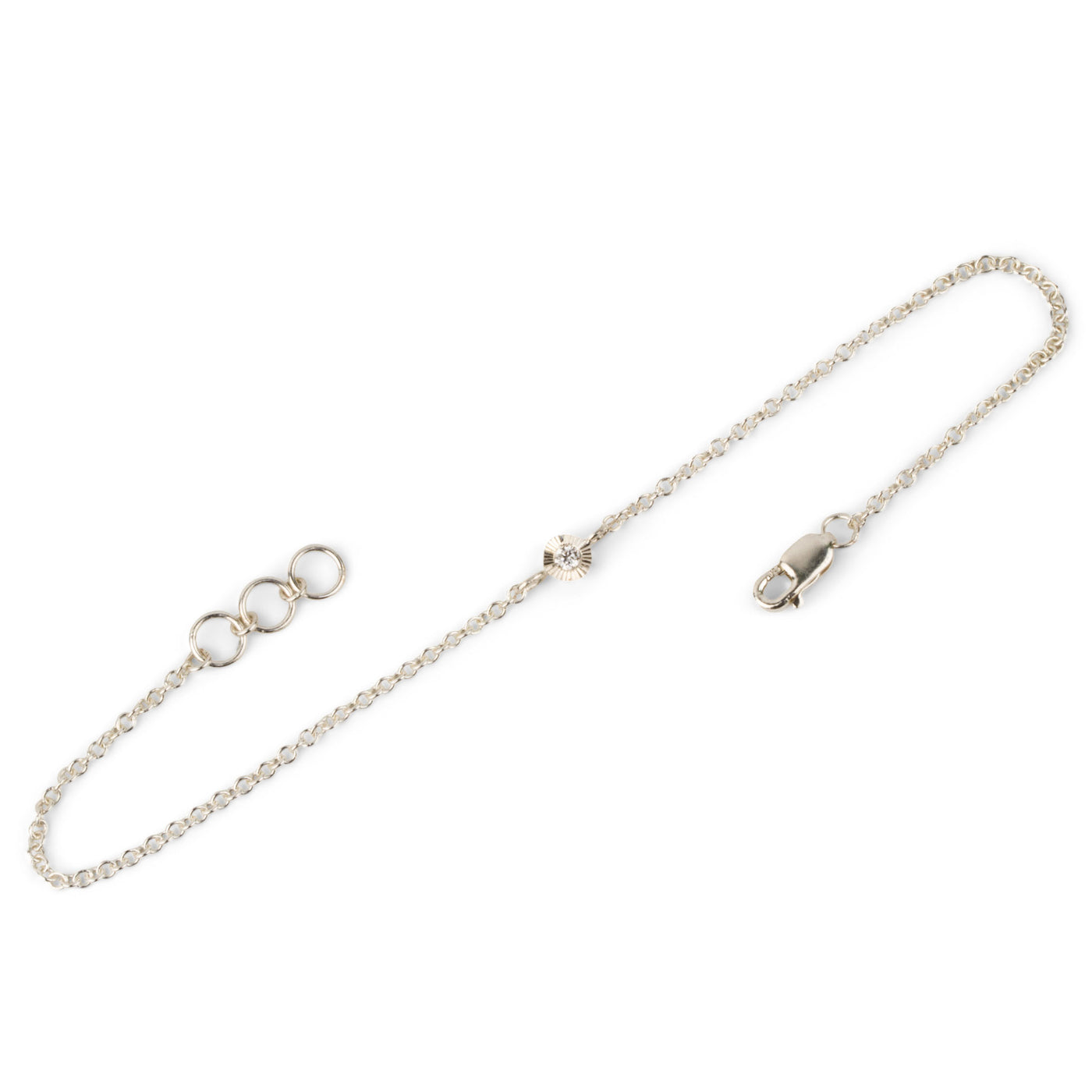 Small Aurora Chain Bracelet with Diamond in Sterling Silver