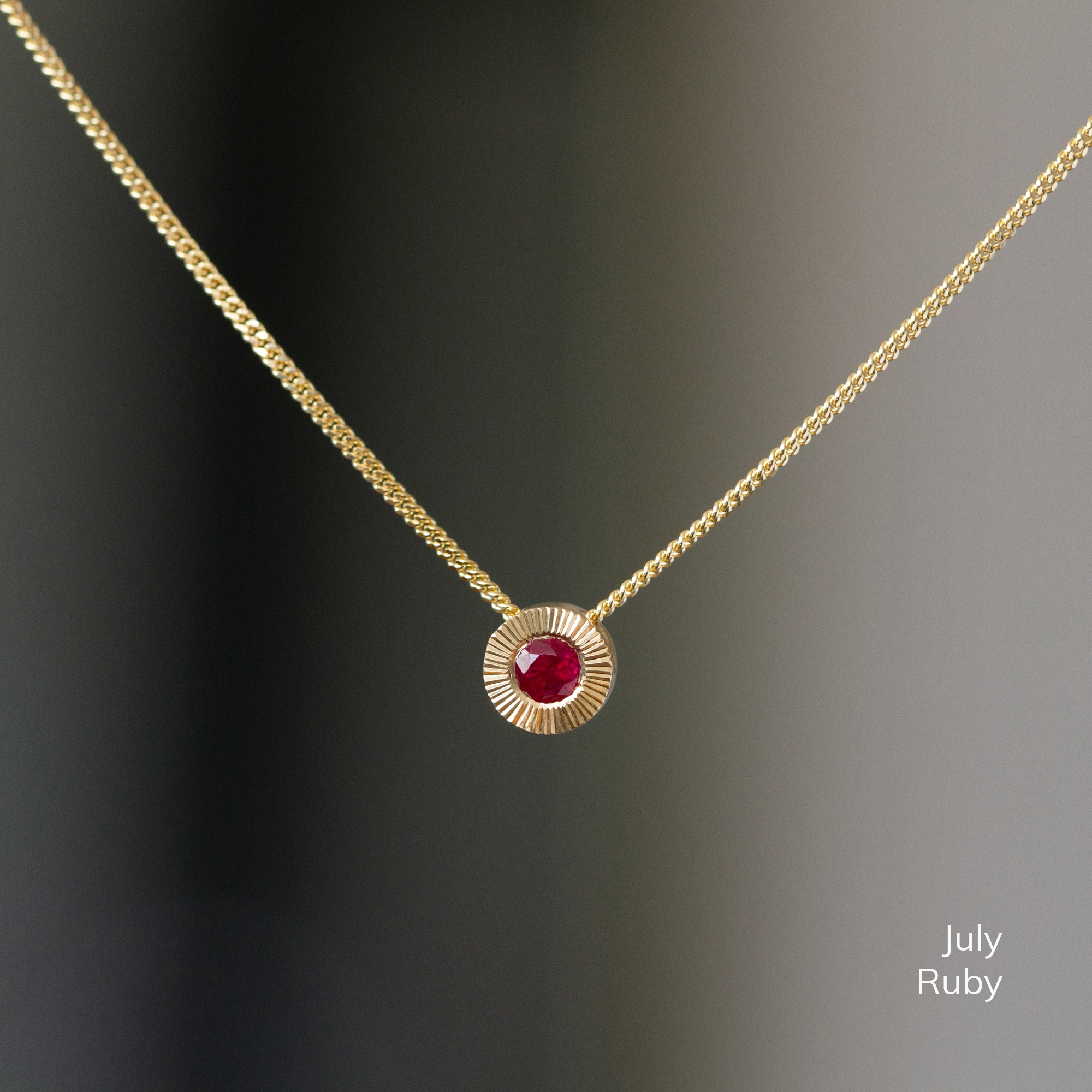 Small Aurora Birthstone Necklace in 14k Yellow Gold