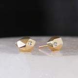 Gold and Diamond Tiny Fragment Earrings